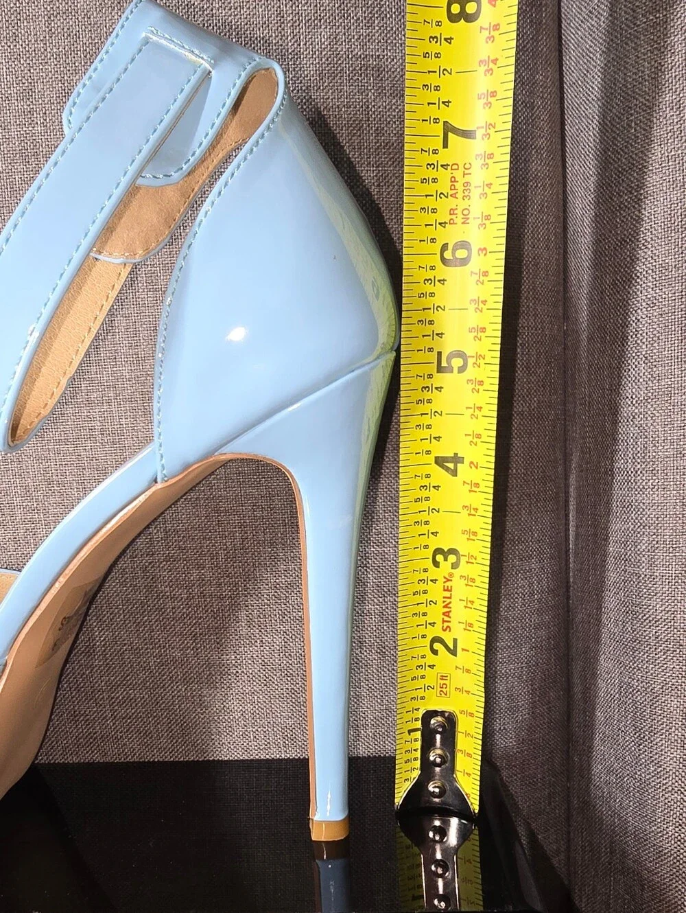 KAYLEEN By Los Angeles Baby Blue Patent Platform Ankle-Strap Heels